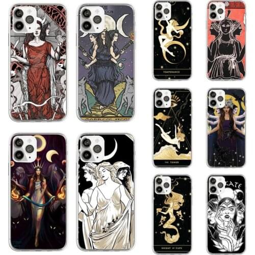 Triple Moon Goddess Hecate Tarot Card Phone Case Transparent soft For iphone 5 5s 5c se 6 6s 7 8 11 12 plus mini x xs xr pro max