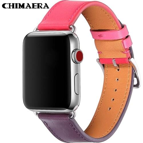 CHIMAERA Newest Luxury Leather Strap Band Womens Watchband for Apple Watch Series 5 4 3 2 1