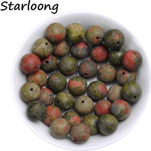 4mm 6mm 8mm 10mm 12mm natural stone beads Round Gorgeous Matte Unakite Jaspe r loose Beads For DIY Jewelry making Bracelet