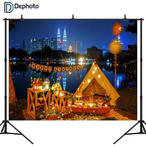 DePhoto photography backdrop fantastic city night Happy birthday party background for photo studio camera fotografica
