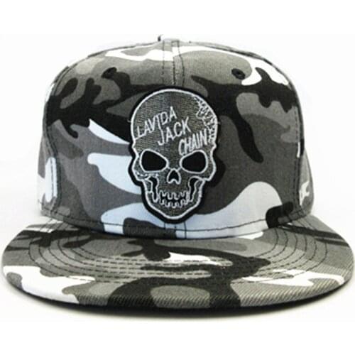 Personality Skull Embroidery Cotton Baseball Cap Hip-hop Cap Adjustable Snapback Hats for Men and Women 277