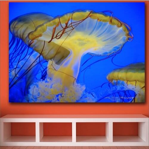 Large size Printing Oil Painting Wandering jellyfish wall art canvas prints pictures for living room and bedroom No Frame