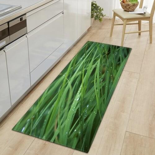 Modern 3D Printed Green Grass Floor Mats Doormat Hallway Carpets Living Room Balcony Bath Anti-Slip Area Bathroom Kitchen Mat