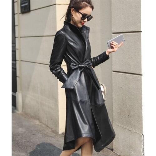 2020 Women Genuine Leather Jacket Sheepskin Coat Female Windbreaker Trench Coats Womens Jackets Jaqueta De Couro WXF279