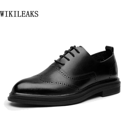 Office 2021 Mens Formal Shoes Genuine Leather Men Dress Shoes Leather Italian Brogue Shoes Men Coiffeur Zapatos Hombre Vestir