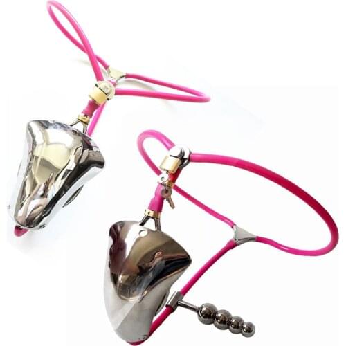 Male Bdsm Stainless Steel Chastity Belt with Dildo Butt Plug Metal Gay Sissy Chastity Device Locks Sex Toys For Men Couples Gay