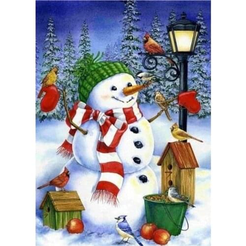 Kexinzu Full 5D DIY Square/ Round Diamond Painting"Christmas Snowman"3D Embroidery Cross Stitch Mosaic Gift for friends