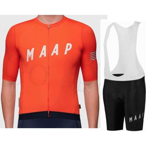 2021 New MAAP Pro Red Short-sleeved Cycling Jersey Mens Summer Breathable Cycling Clothing Sets Men Lycra Triathlon Skinsuit