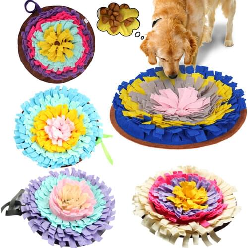 Dogs Sniffing Mat rounded machine washable pure color Dog interactive toy Increase your pets IQ Interactive Pet supplies