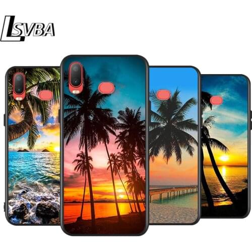 Palm Tree Sunshine for Samsung Galaxy A9 A8 Star A750 A7 A6 A5 A3 Plus 2018 2017 2016 Black Phone Case Soft Cover