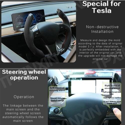 For Tesla Model 3 Y Digital Performance LCD 10.25'' Touched Display Dashboard Support Wireless Carplay Android Auto IPS