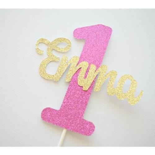 Personalised 1st Birthday Cake Topper,ONE Cake Topper,Gold Glitter ONE Cake Topper,1st Birthday Decor,Custom baby shower