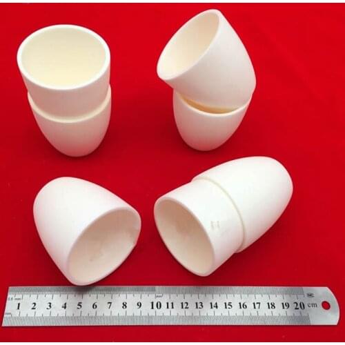 Upper dia61x60mm 100ml capacity arc-shaped 99% pure alumina conventional corundum crucible ceramic