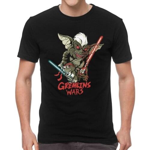 Funny Gremlins T-shirt Mens Novelty T Shirt Short Sleeve Cotton Horror 80s Movie Mogwai Monster Retro Sci Fi Tshirt Unique Tee