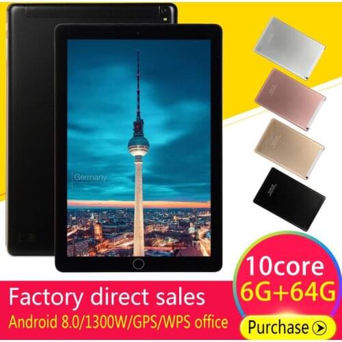 10.1" Tablet Pc Android 9.0 Quad Core 4G Phone Call Dual SIM Google Play WiFi Bluetooth 8GB RAM 128GB ROM