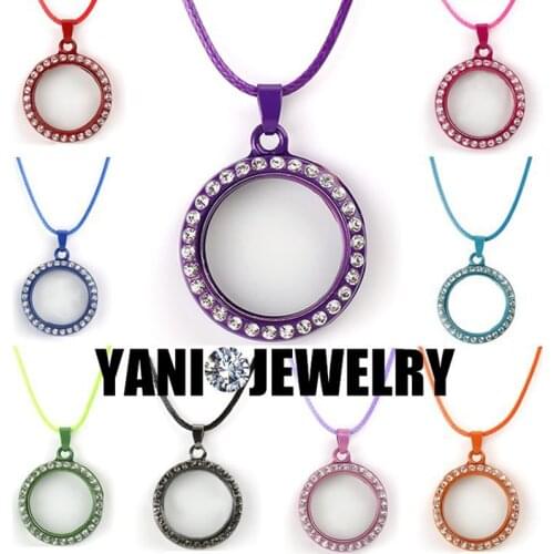 10pcs/lot Free Shipping Free Chains 30mm Mix Color Colorful Memory Living Magnet Glass Floating Locket Pendant Necklace Jewelry