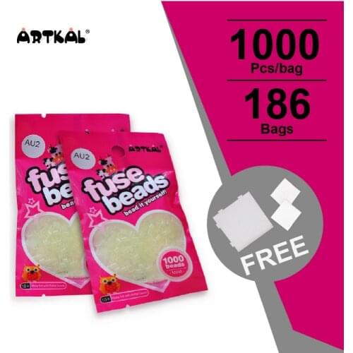 186 Colors Artkal Beads 1000pcs/bag A-2.6mm Mini Exclusive Soft Fuse Beads Education Toy For Perler Design