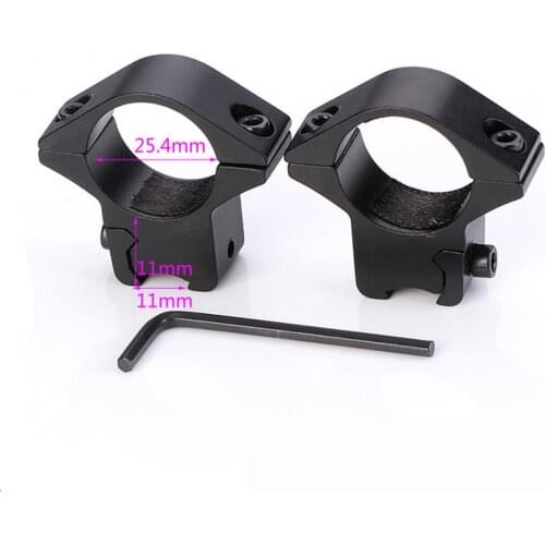 2PCS Optical Sight Bracket Metal Dovetail Laser Mount Ring Weaver High 11mm Mount Dia 25.4mm Hunting Gun Accessories