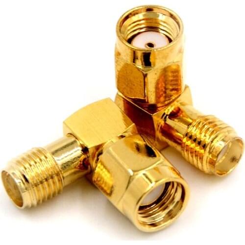 2pcs SMA Connector RF Coaxial Coax Adapter Connector RP-SMA Male (Female Pin) To SMA Female (Female Pin) Right Angle SMA Adapter