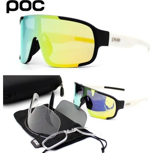 3 Lens 2021 POC Aspire Cycling Sunglasses Men Women Bicycle Sun Glasses HD UV400 Sport MTB Eyewear Road Bike Goggles