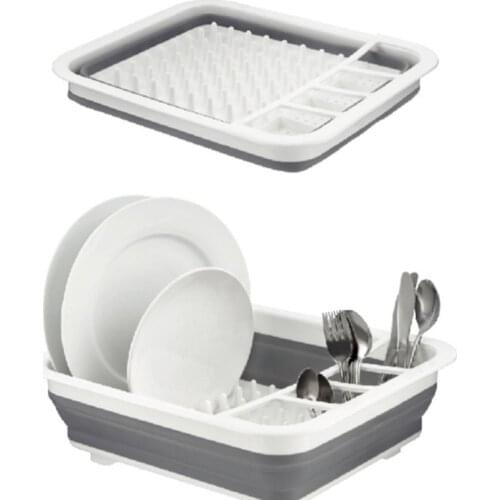 32 Plastic Kitchen Easy Storage Basket Space Save Collapsible for Drying Dish Rack and Drainer with Cutlery Holder