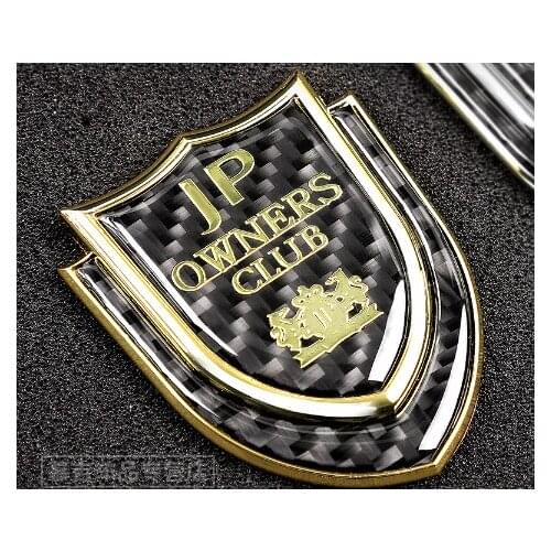 3D Gold Carbon Fiber Auto Modified Metal JP Luxury VIP Car Trunk Side Seal Decal Badge Car Accessories