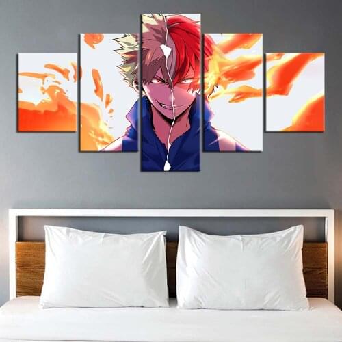 5 Pieces Anime Art My Hero Academia HD Print Wallpaper Canvas Art Paint By Numbers Wall Stickers Murals Living Room Decor Gfits