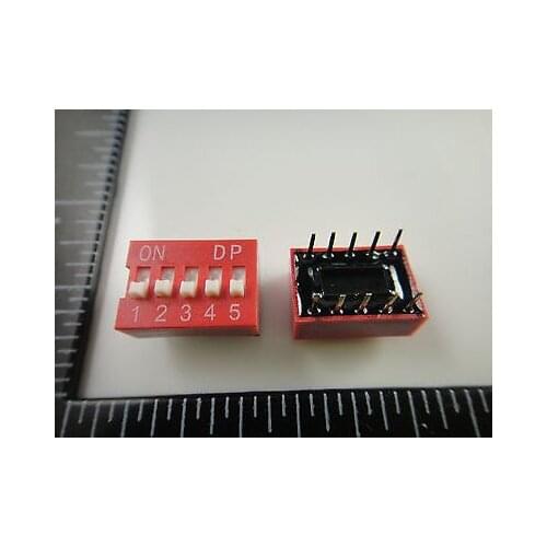 50pcs 5 Position 6 Position 7 Position 8 Position DIP Switch 2.54mm Pitch 2 Row 10 Pin DIP Switch