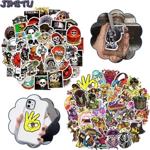 50PCS Horror Stickers Pack Punk Graffiti Sticker for Laptop Skateboard Motorcycle Bicycle Phone Case Cool Skull Waterproof Decal