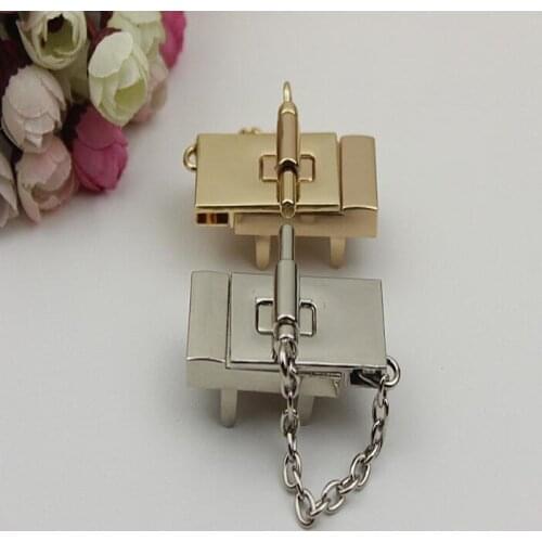 6 PCS/lot) gold silver plating high-grade leather handbags rectangular chain latch decorative accessories