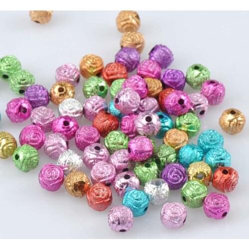 8mm 100pcs Mixed Charming Bead Flower Spacer round Beads For Jewelry Making DIY YKL0021