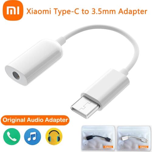 Original Xiaomi USB Type-C To 3 5 Headphone Jack Audio AUX Cable Adapter For Mi 9 8 10T Pro MIX 2 2S Redmi K40 Pro+ Poco F3 Tipo