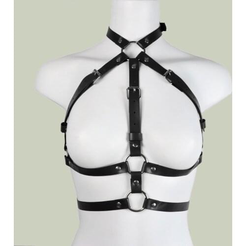 B.CYQZ Harness for Women Leather Suspenders Straps Cage Bra Adjustable Body Chest Bondage Belt Sexy Lingerie Punk Gothic Garters