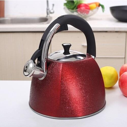 Boiling Water Kettles Red Outdoor Samovar Camping Water Kettles Stainless Steel Vintage Stove Bouilloir Kitchen Supplies EH50WK