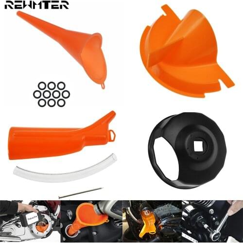 Motorcycle 9" Crankcase Fill Funnel Primary Case Oil Fill Oil Funnel Twin Cam O-Ring For Harley Touring Sportster XL XR Softail