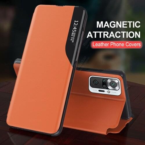 Cover For Redmi Note10 Pro 10Pro Case Leather Smart View Window for Xiaomi Redmi Note 10 Pro Magnetic Holder Shockproof Coque
