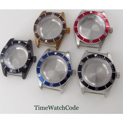 41mm Watch Case Spare Parts Alloy Bezel Insert Fit For NH35 NH36 Miyota 8215 821A ST 1612 ETA 2836 DG 2813 Sapphire Glass 10 ATM