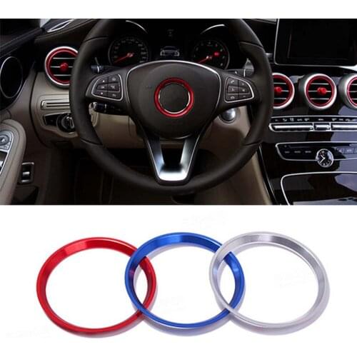 Best price Car car steering wheel decorative circle metal stickers for Me-rcedes-B-enz C-class C180 C200 C260 W205