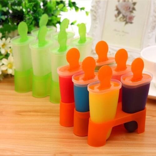 4/6 Holes Ice Cream Ice-Lolly Molds Randomly Color Ice Cube Molds Ice-Lolly Maker Kitchen Tools DIY Ice Cream Mold Lolly Mould