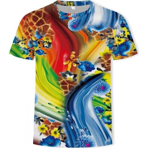 Mens T-shirt new 3D printing digital printing, 2021 summer top, short sleeve, street creative fashion sports stretch T-shirt