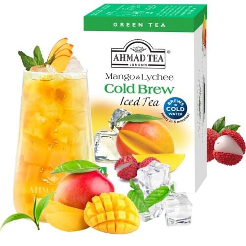 Free shipping Yaman AHMAD TEA Mango Litchi-flavored Green Tea Fruit Blended Tea Bag 20 Pack