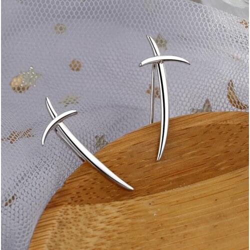 Jisensp Unique Design Vintage Sword Stud Earrings Punk Silver Color Dagger Earrings for Women Men Fashion Jewelry Gifts bijoux