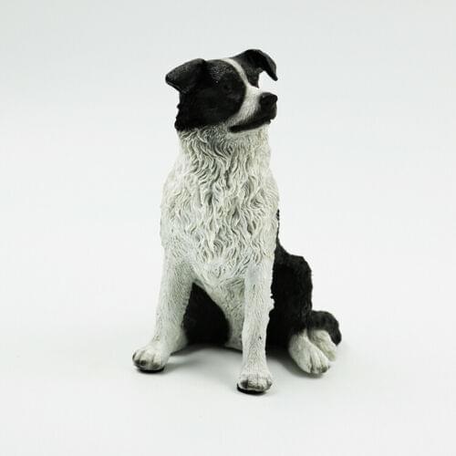 JJM Border Collie Dog Pet Figure Animal Collector Canis lupus familiaris Toy PVC Model Educational for Children Adults Kids Gift