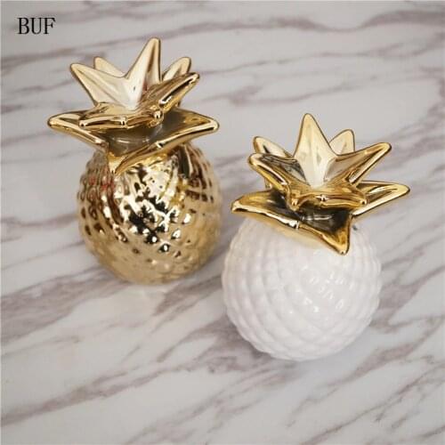 BUF Ceramic Pineapple Piggy Bank Cute Kids Gift Home Decoration Cash Coin Saving Box Creative Crafts Ornament