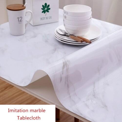 High grade Imitation marble Pvc coffee table mat custom made waterproof oilproof Heat resistant tablecloth Dressing table cover