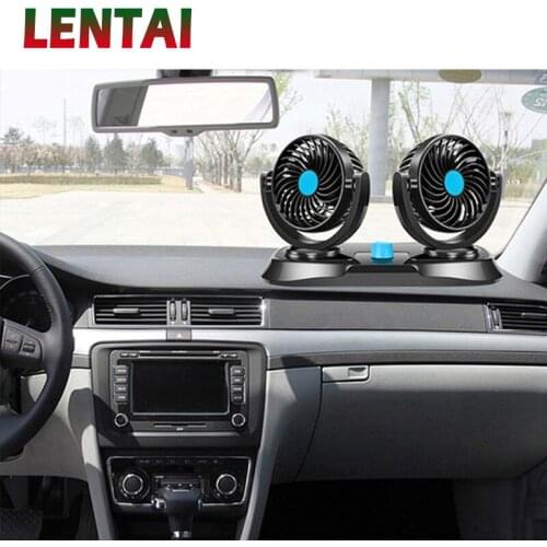 LENTAI For Peugeot 206 307 407 308 207 508 3008 2017 208 Mitsubishi asx Seat leon ibiza 1PC Double Head Auto Air Cooler Car fan