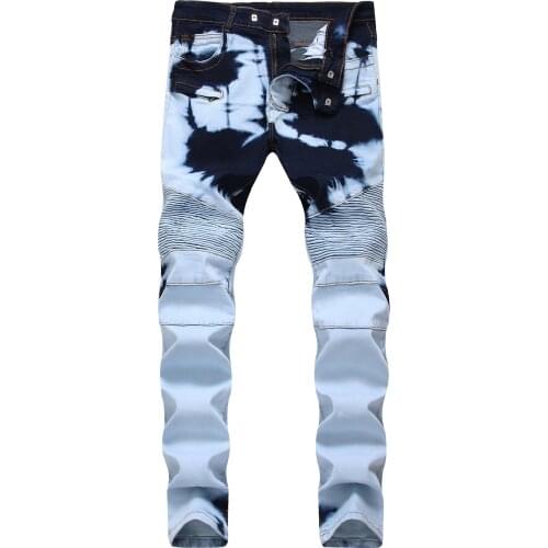 2021 Mens jeans Skinny Jeans Ripped High Quality Stretch Denim Pants MAN Elastic Waist Patchwork Jogging Denim Trousers