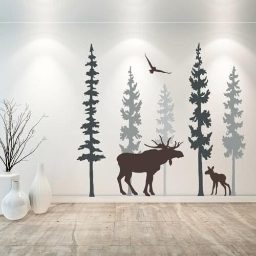 Moose Wall Decal Nursery Wall Decor - Nursery Wall Vinyl Sticker Adhesive Aesthetic Wallpaper Waterproof Decoration NR71