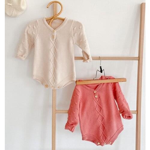 New 2020 Spring Autumn Toddler Clothing Baby Girls Rompers Kids Baby Clothing Baby Girl Long Sleeve Knit Rompers