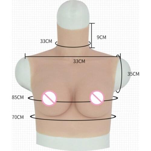 New New C Cup Transgender Crossdresser Artificial Silicone Fake Breast Forms Crossdressing False Boobs Men Bodysuit Sexy Mens
